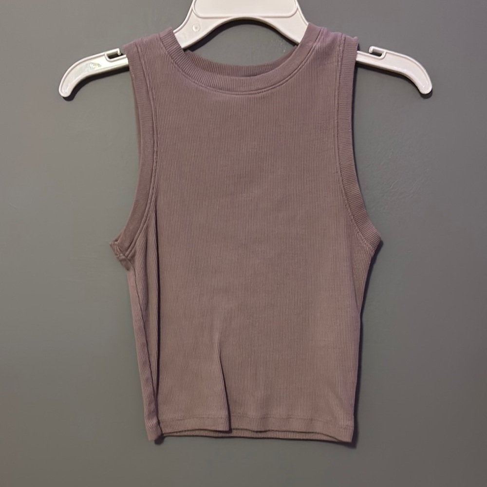Hollister Women's Mauve RibbedTank Top